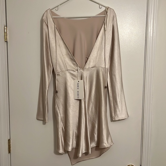 Champagne Satin Dress size L - Picture 2 of 3